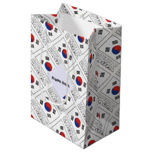 Sacola Para Presentes Média República Personalizada da Coreia do Sul Bandeira