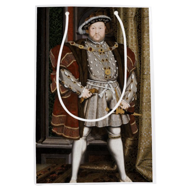 Sacola Para Presentes Média Retrato de Henrique VIII (Hans Holbein, o Jovem) (Frente)