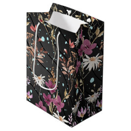 Sacola Para Presentes Média Retro Boho Elegant Wildflower