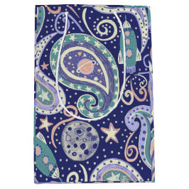 Sacola Para Presentes Média Retro Fun Galaxy