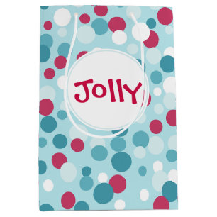 Sacola Para Presentes Média Retro Jolly Christmas Gift Bag