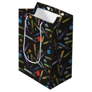 Sacola Para Presentes Média RICK E MORTY™ Padrão de Cometa Espacial Exter
