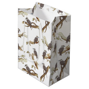 Sacola Para Presentes Média Rindo Kookaburra - Pássaro Australiano Eucalyptus