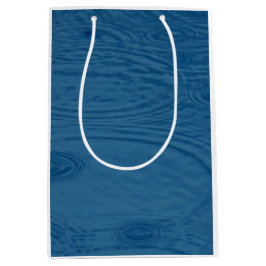 Sacola Para Presentes Média Ripais De Chuva (Ondas De Água Azul)