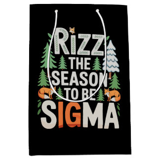 Sacola Para Presentes Média Rizz A Temporada Para Ser Um Natal Sigma Xmas Féri