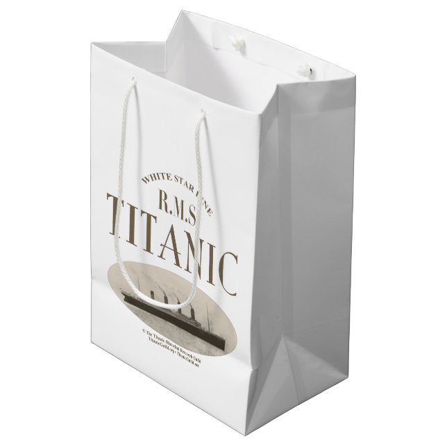 Sacola Para Presentes Média RMS Titanic Ghost Ship Sepia Medium Gift Bag White (Frente inclinada)