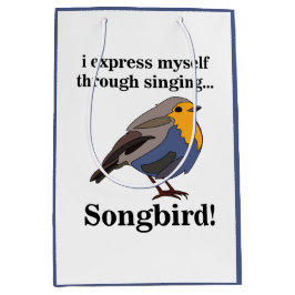 Sacola Para Presentes Média Robin Redbreast Songbird