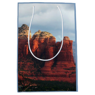 Sacola Para Presentes Média Rocha Pote de café nublado em Sedona Arizona