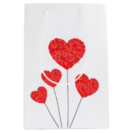 Sacola Para Presentes Média Romantic Heart Balloons