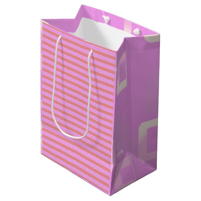 Sacola Para Presentes Média Rosa (Frente inclinada)