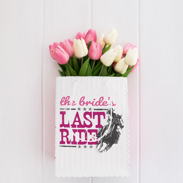 Sacola Para Presentes Média Rosa A Última Cavalgada da Noiva (Criador carregado)
