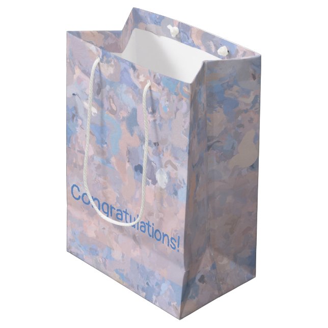 Sacola Para Presentes Média Rosa claro e Azul (Frente inclinada)