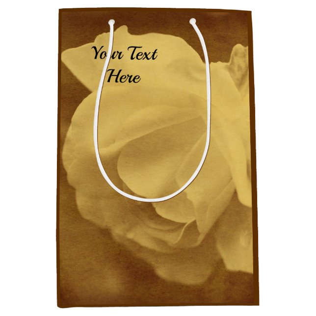 Sacola Para Presentes Média Rosa com o Raindrops Antigos (Frente)