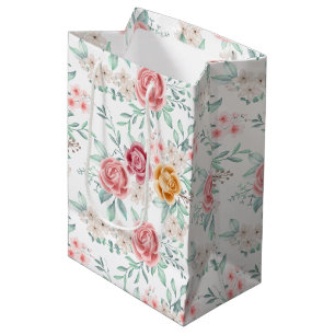 Sacola Para Presentes Média Rosa Dourada