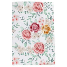 Sacola Para Presentes Média Rosa Dourada