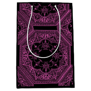 Sacola Para Presentes Média Rosa e Preto