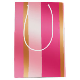 Sacola Para Presentes Média Rosa Elegante e Metálicos