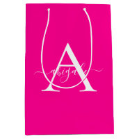 Rosa Magenta Monogramado | Elegante Minimalista