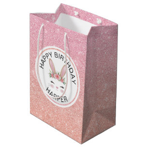 Sacola Para Presentes Média Rosa Rosa Rosa Rosa Rosa Brilhante Feliz Festa de