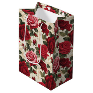 Sacola Para Presentes Média Rosa vermelha Gift Bag