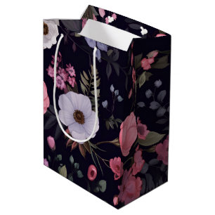 Sacola Para Presentes Média Rosas De Verão A Preto