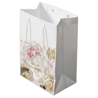 Sacola Para Presentes Média Rosas e Peonias - Saco de Oferta Especial