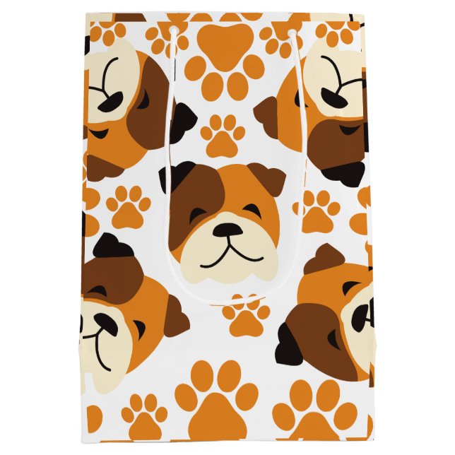 Sacola Para Presentes Média Rosto e patas de Cachorro (Verso)