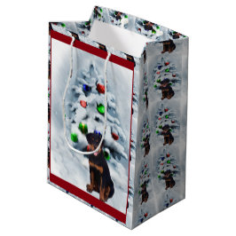 Sacola Para Presentes Média Rottweiler Puppy Natal