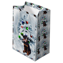 Sacola Para Presentes Média Rottweiler Puppy Natal