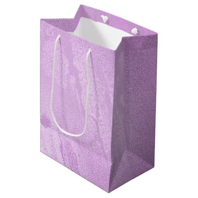 Sacola Para Presentes Média Roxo Abstrato Feminino (Frente inclinada)