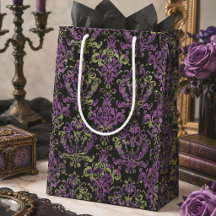 Roxo Vitoriano Damasco Gótico Halloween