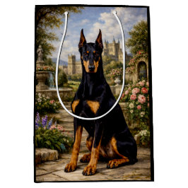 Sacola Para Presentes Média Royal Doberman Garden