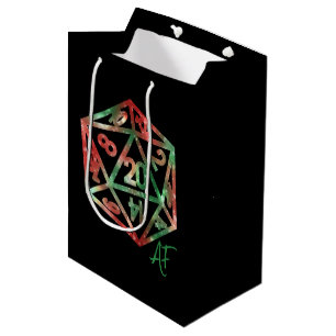 Sacola Para Presentes Média RPG Crit AF XMAS Gamer de Mesa de Fantasia Dados