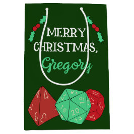 Sacola Para Presentes Média RPG Dice, Conselho, Jogos Fantásticos, Natal