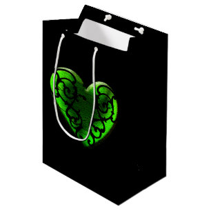 Sacola Para Presentes Média Rua Gótico, o Coração Verde do Patrick Dar o Sa