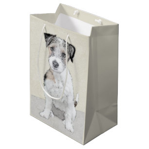 Sacola Para Presentes Média Russell Terrier Rough Painting - Arte Original de