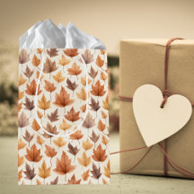 Rustic Gold Brown Maple Leaves Watercolor Pattern