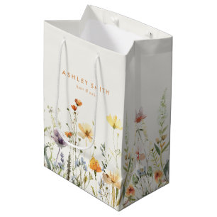 Sacola Para Presentes Média Rustic Wildflower Business