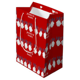 Sacola Para Presentes Média Sac Cadeau Rouge Joyeux Noël Cloches