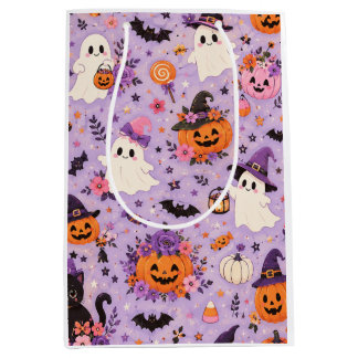 Sacola Para Presentes Média Saca de papel fofo de Halloween