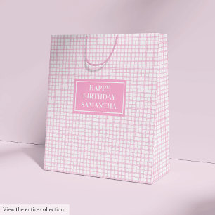 Sacola Para Presentes Média Saca de Presente de Aniversário Elegante Monograma