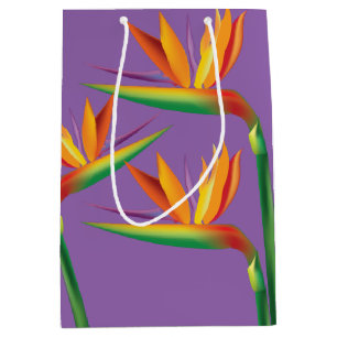 Sacola Para Presentes Média Saca de Presente de Festa Floral Tropical Ave do P