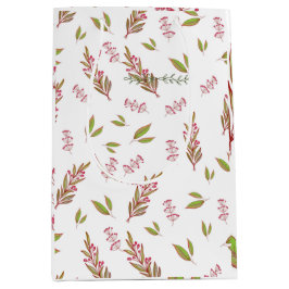 Sacola Para Presentes Média Saca de Presente de Flores Silvestres Desenhada pa