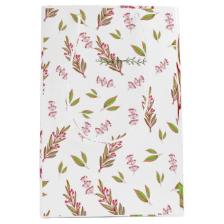 Sacola Para Presentes Média Saca de Presente de Flores Silvestres Desenhada pa