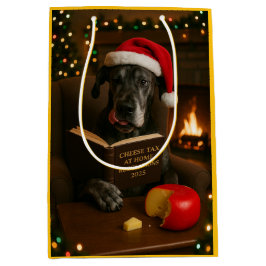 Sacola Para Presentes Média Saca de presente de Natal de Queijo Great Dane Fof