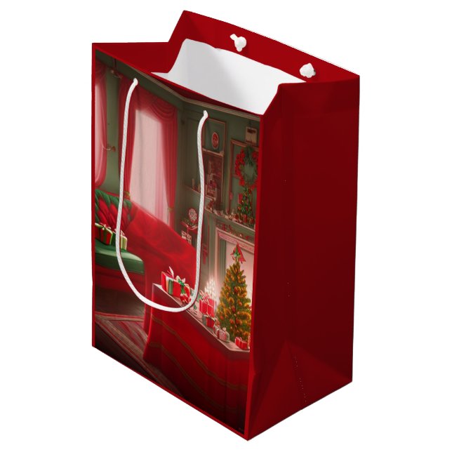 Sacola Para Presentes Média Saca de Presente de Natal Médio (Frente inclinada)
