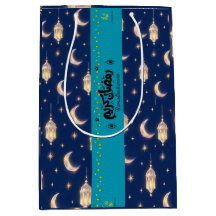 Saca de Presente do Ramadão Luxo Azul Marinho e Do