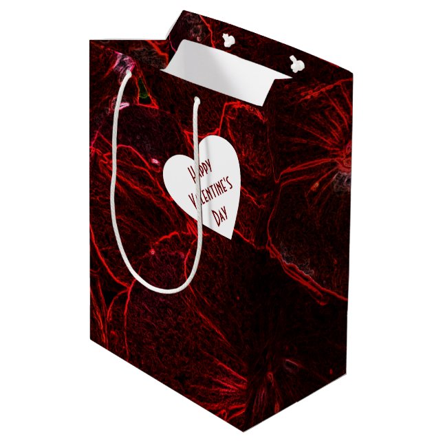 Sacola Para Presentes Média Saca de Presente Média Violetas Vermelho Neon (Verso inclinado)