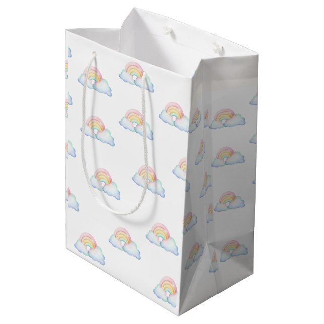 Sacola Para Presentes Média Saca de presentes Arco-íris Pastel Adorável (Verso inclinado)