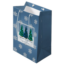Sacola Para Presentes Média Saco azul personalizado do presente da árvore de